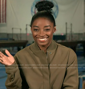 Simone Biles’s khaki bomber jacket on Today