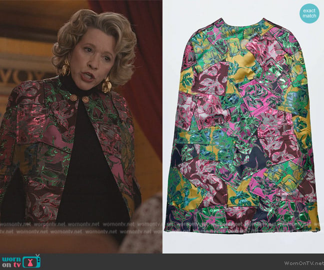 Space to Show Butterfly Cape worn by (Linda Emond) on Only Murders in the Building