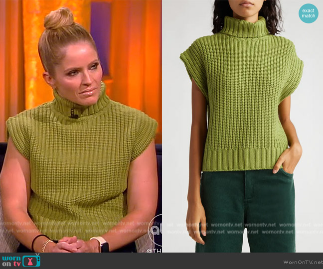 Staud Bette Cap Sleeve Merino Wool Sweater worn by Sara Haines on The View