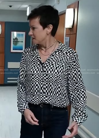 Stephanie Gosk’s checkered blouse on NBC News
