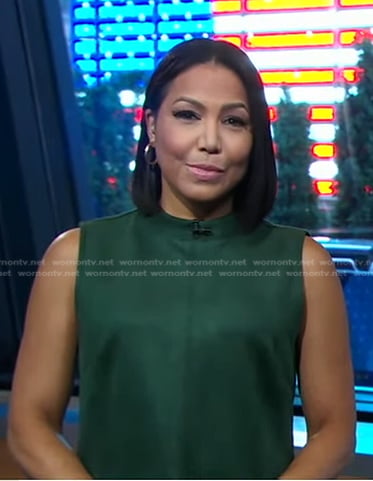 Stephanie’s green suede dress on Good Morning America