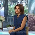 Stephanie Ruhle’s navy double breasted vest and pants on Today