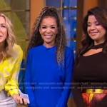Sunny Hostin’s blue midi dress on Good Morning America