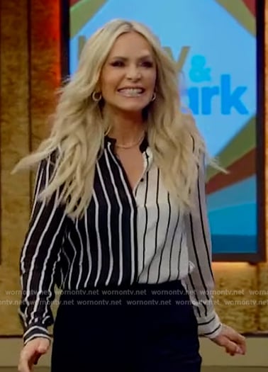 Tamra’s contrast stripe blouse on Live with Kelly and Mark