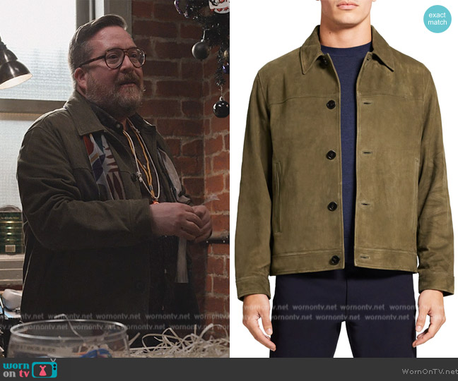 Theory Amos Suede Trucker Jacket worn by (Michael Cyril Creighton) on Only Murders in the Building