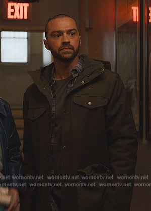 Tobert’s green utility jacket on Only Murders in the Building
