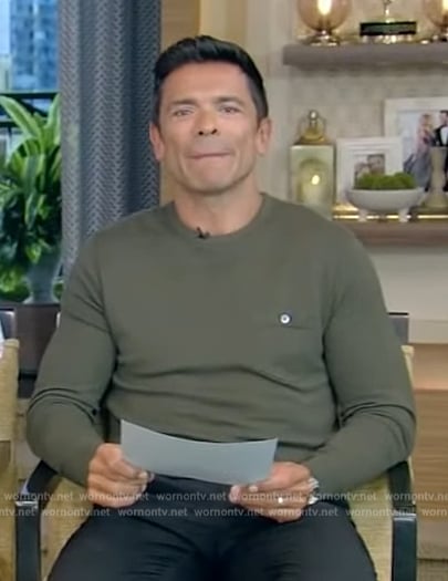 Mark’s green pocket tee on Live with Kelly and Mark