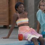 Trina’s pastel striped bikini and tie dye sarong on General Hospital