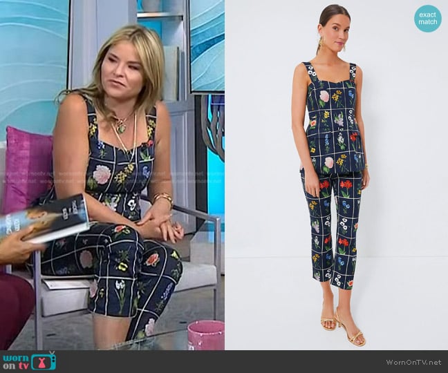 Tuckernuck Marnie Top in Navy Fresh Buds worn by Jenna Bush Hager on Today