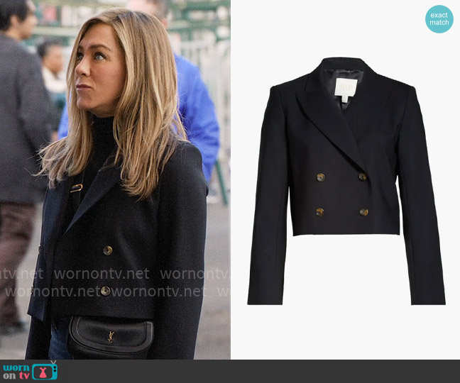 TWP Perfect Waiter Double Breasted Stretch Wool Crop Blazer worn by Alex Levy (Jennifer Aniston) on The Morning Show