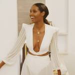 Ubah’s white plunging cutout dress on The Real Housewives of New York City