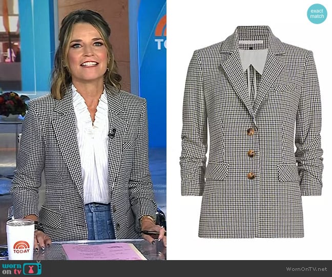 Veronica Beard Berkshire Houndstooth Dickey Jacket worn by Savannah Guthrie on Today