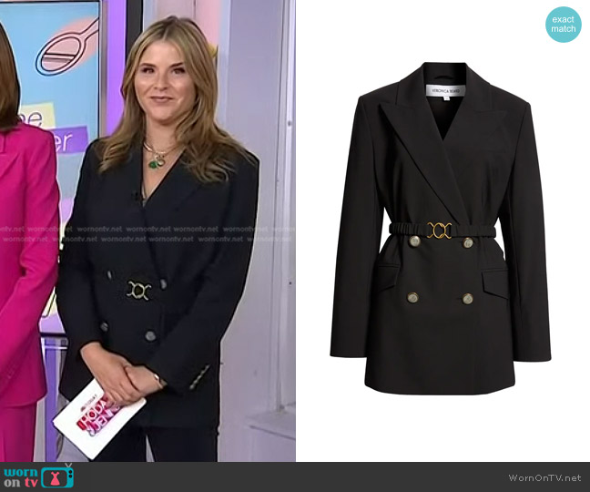 Veronica Beard Hutchinson Double Breasted Wool Blend Dickey Jacket worn by Jenna Bush Hager on Today