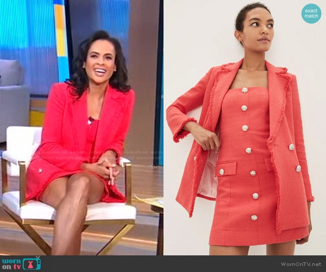 Veronica Beard Aster Tweed Mini Dress worn by Linsey Davis on Good Morning America