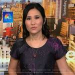 Vicky’s purple printed short sleeve dress on NBC News Daily