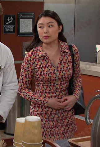 Wendy’s multicolor zip front dress on Days of our Lives