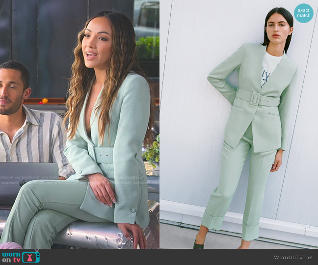 Zara Belted Lapelless Blazer worn by Lauren Shortt (Lauren Shortt) on Selling the OC
