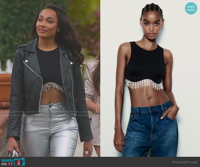 Zara Seamless Rhinestone Top worn by Brandi Marshall (Brandi Marshall) on Selling the OC