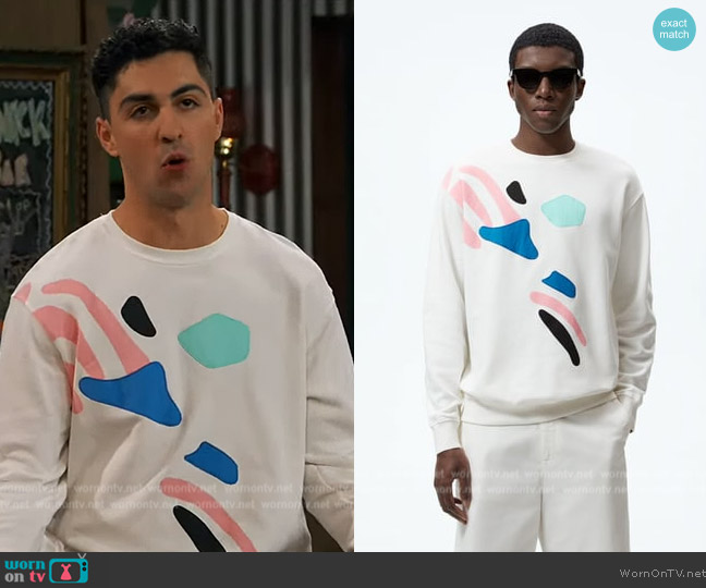 Zara Printed Sweatshirt worn by Parker Preston (Trevor Tordjman) on Bunkd