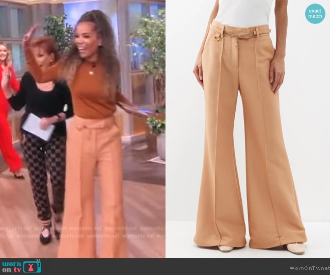 Zimmermann Wool-blend wide-leg suit trousers worn by Sunny Hostin on The View