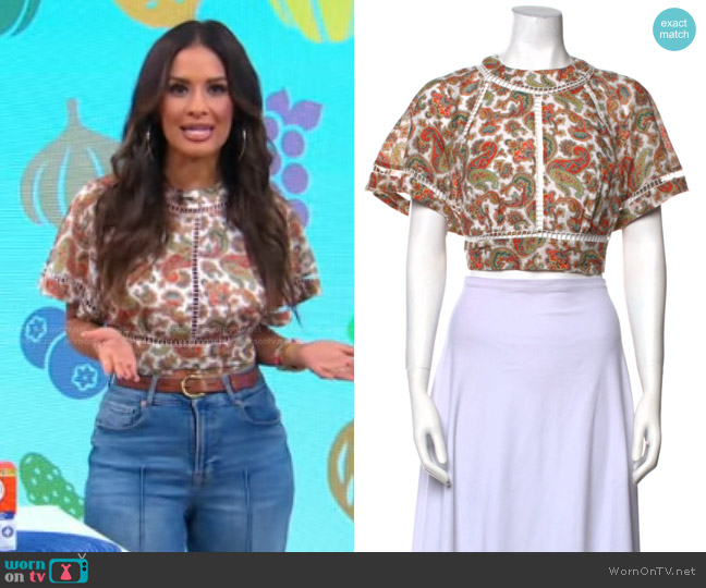 Zimmermann Paisley Print Top worn by Rocsi Diaz on Good Morning America