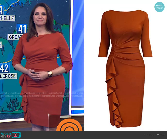 AISIZE Ruched Pencil Sheath Dress worn by Maria Larosa on Today