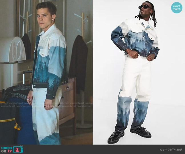 Asos 90s Jacket with Landscape Print worn by Iván Carvalho (André Lamoglia) on Elite