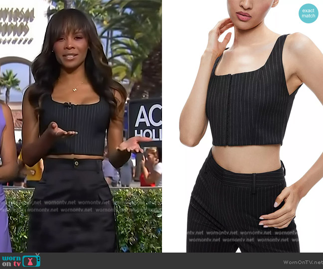 Alice + Olivia Breslin Corset Top worn by Zuri Hall on Access Hollywood