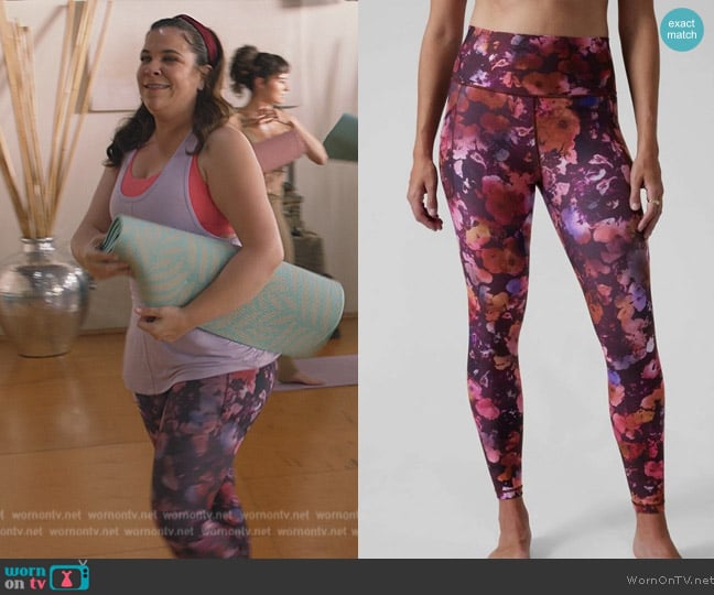 Athleta Stash Pocket II Printed Leggings in Dappled Bloom worn by Sara Castillo (Lindsay Mendez) on All Rise