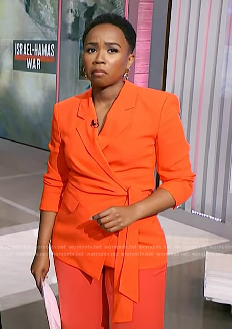 Zinhle’s orange wrap blazer on NBC News Daily