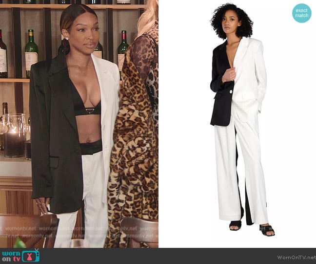 Bar III Nicole Williams English Colorblocked Blazer worn by (Malika) on The Kardashians