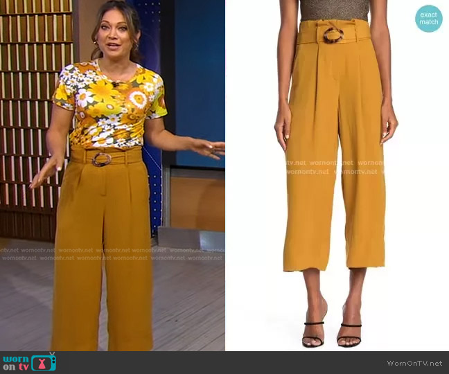 Moon River Belted Wide Leg Pants worn by Ginger Zee on Good Morning America