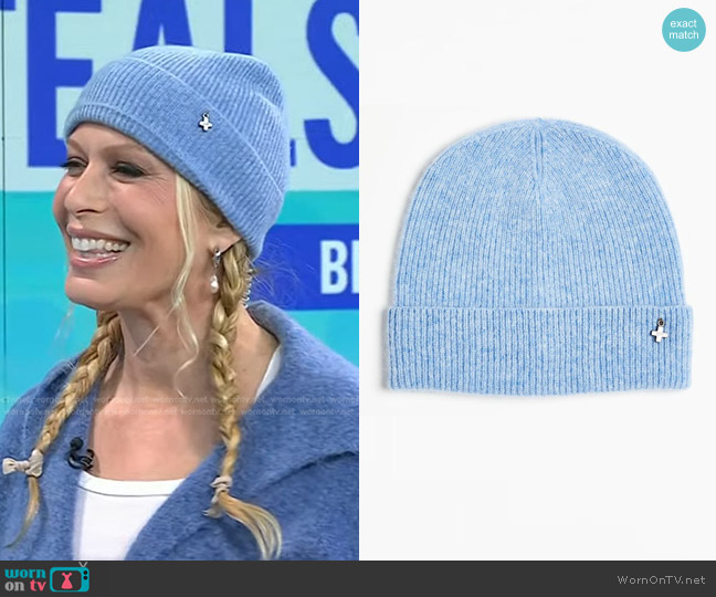Beryll Cashmere Beanie in Sky Blue worn by Jill Martin on Today