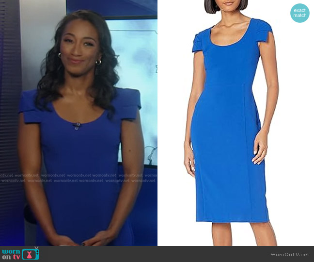 Black Halo Amelie Sheath Dress worn by Brittany Bell on Good Morning America