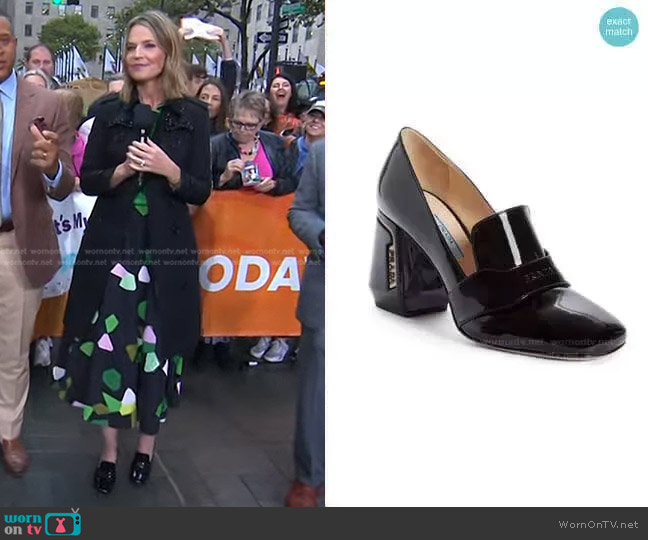Prada Block Heel Loafer Pump worn by Savannah Guthrie on Today