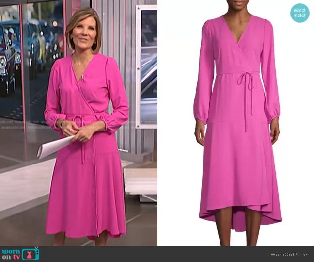Scoop Blouson Sleeve High Low Maxi Dress worn by Kate Snow on NBC News Daily