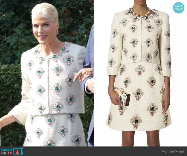 Carolina Herrera Embellished Collarless Jacket worn by Selma Blair on Today