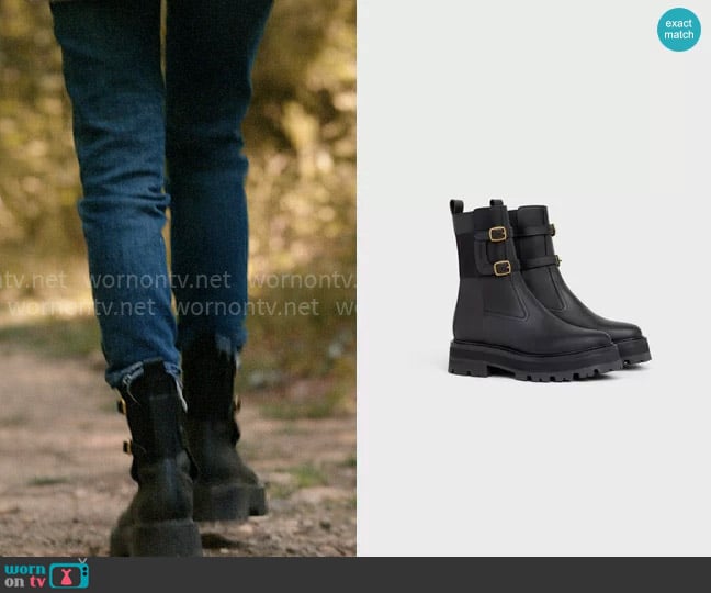 Celine Bulky Buckled Medium Boot worn by Anna Victoria Alcott (Emma Roberts) on American Horror Story