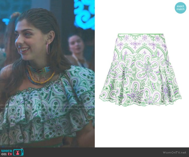 Charo Ruiz Ibiza Saria Mini Skirt worn by Sara (Carmen Arrufat Blasco) on Elite