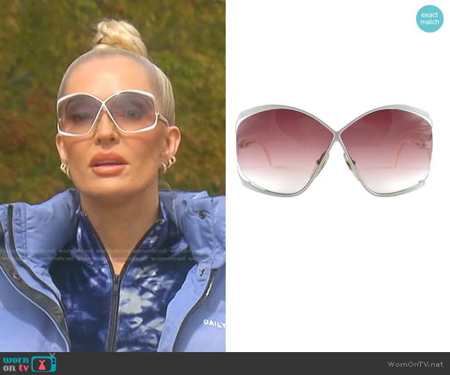 Christian Dior Butterfly Polar White Sunglasses worn by Erika Jayne on The Real Housewives of Beverly Hills