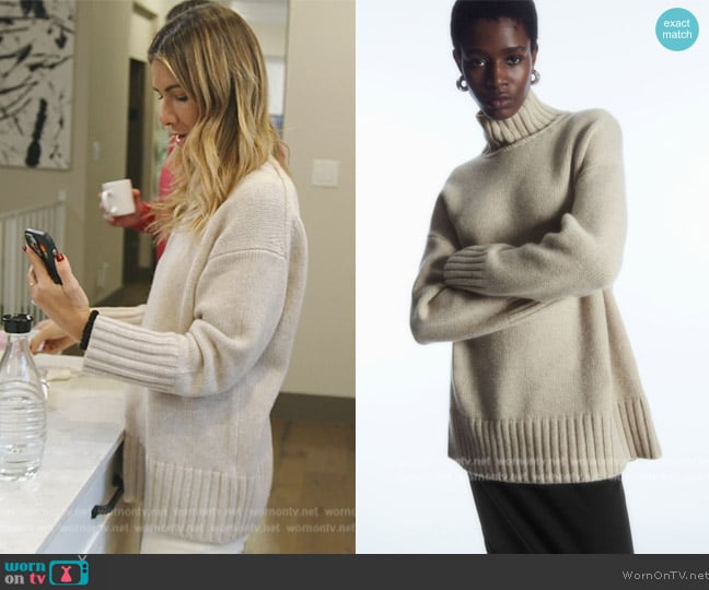 Funnel-Neck Pure Cashmere Sweater worn by Erin Lichy on The Real Housewives of New York City