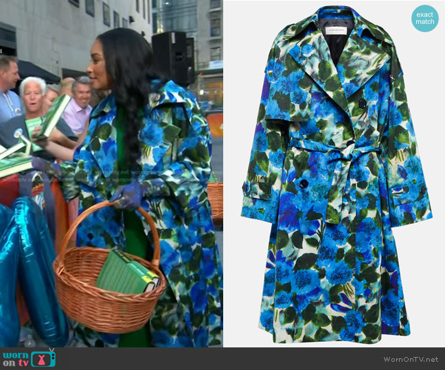Dries Van Noten Floral Cotton Trench Coat worn by Safiya Sinclair on Today