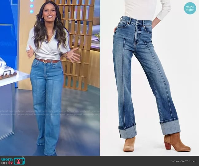 Dear John Denim Holly Super High Rise Jeans worn by Rocsi Diaz on Good Morning America