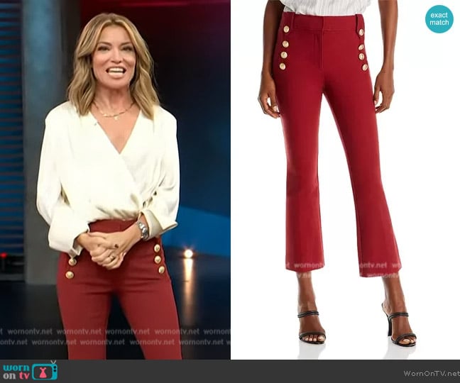 Derek Lam 10 Crosby Robertson Crop Flare Pants worn by Kit Hoover on Access Hollywood