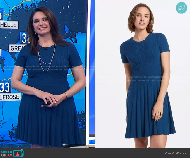 Draper James A-Line Cable Knit Sweater Dress worn by Maria Larosa on Today