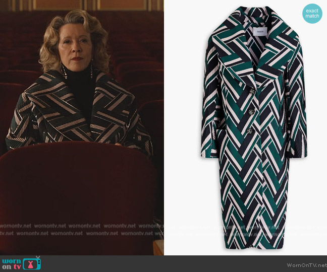 Erdem Tanner cloque-jacquard coat worn by (Linda Emond) on Only Murders in the Building