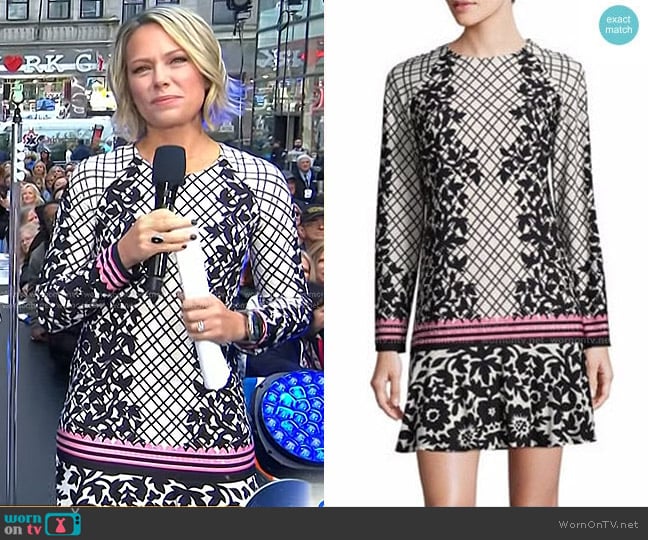 Eliza J Floral Ruffled Shift Dress worn by Dylan Dreyer on Today