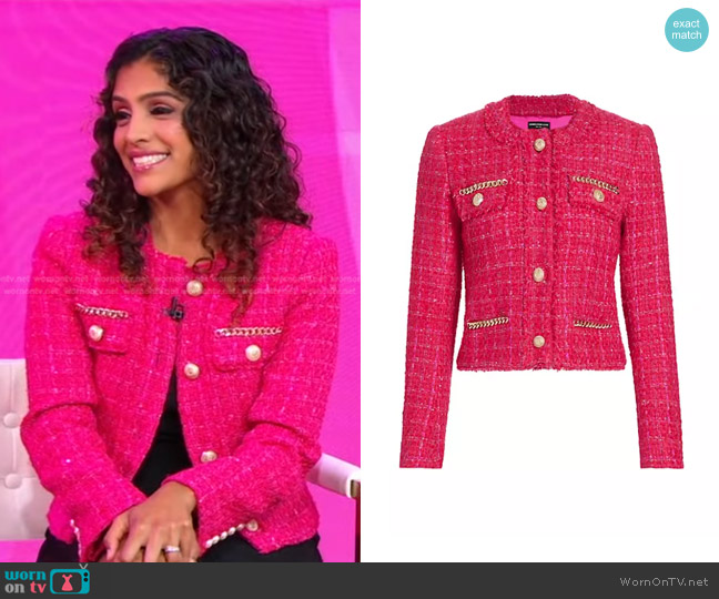 Generation Love Kristen Tweed Jacket in Hot Pink worn by Dr. Ami Shah on Good Morning America