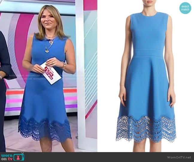 Lela Rose Guipure Lace Dress worn by Jenna Bush Hager on Today