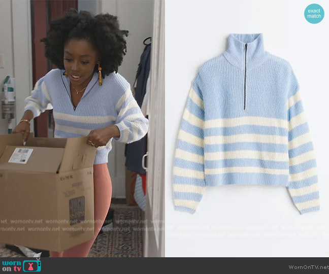 H&M Zip-top rib-knit jumper worn by Venita Aspen on Southern Charm